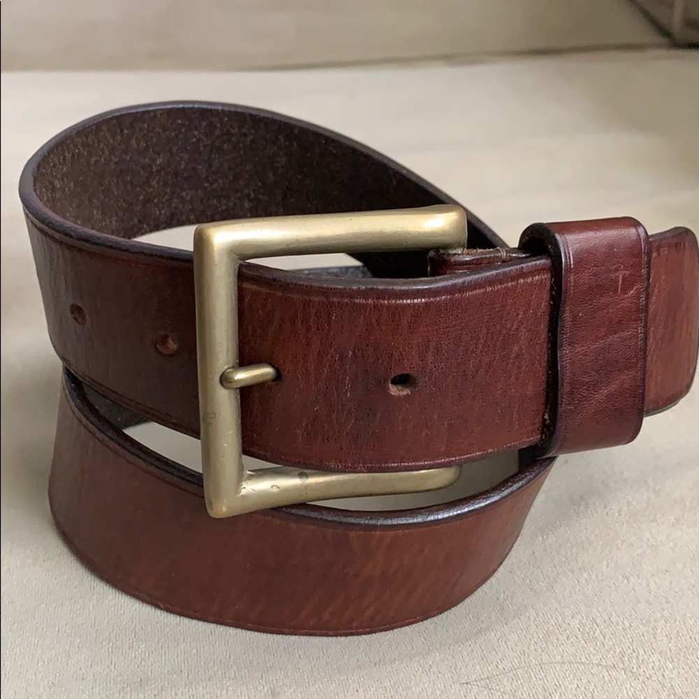 Vintage Ralph Lauren leather belt w/brass buckle